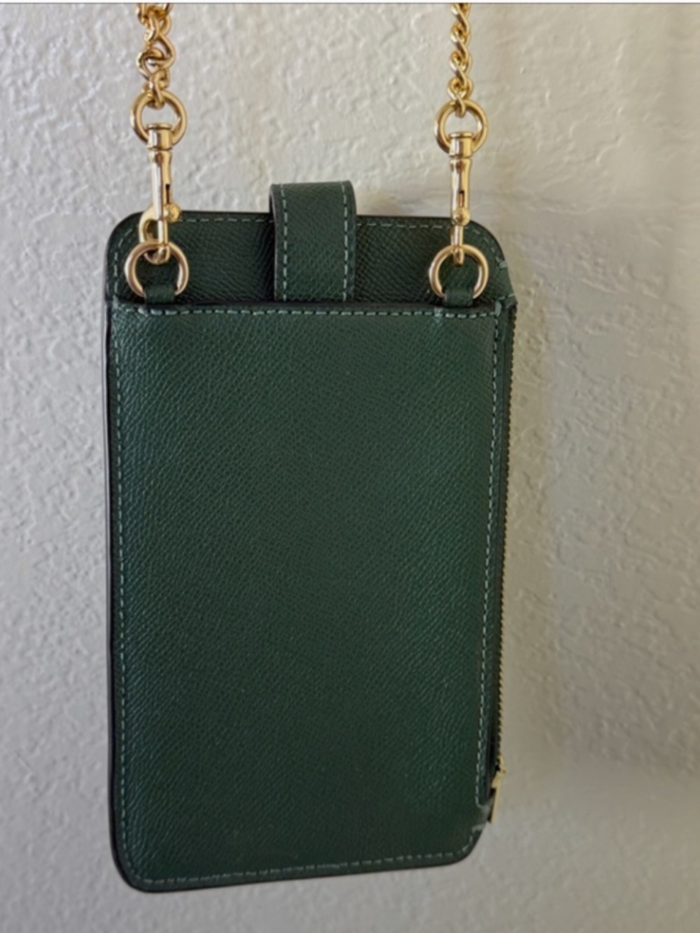 Coach North/South Phone Crossbody Bag in Everglade Deep Green Jewel Tone - Picture 11 of 14